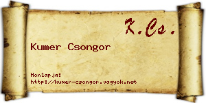 Kumer Csongor névjegykártya